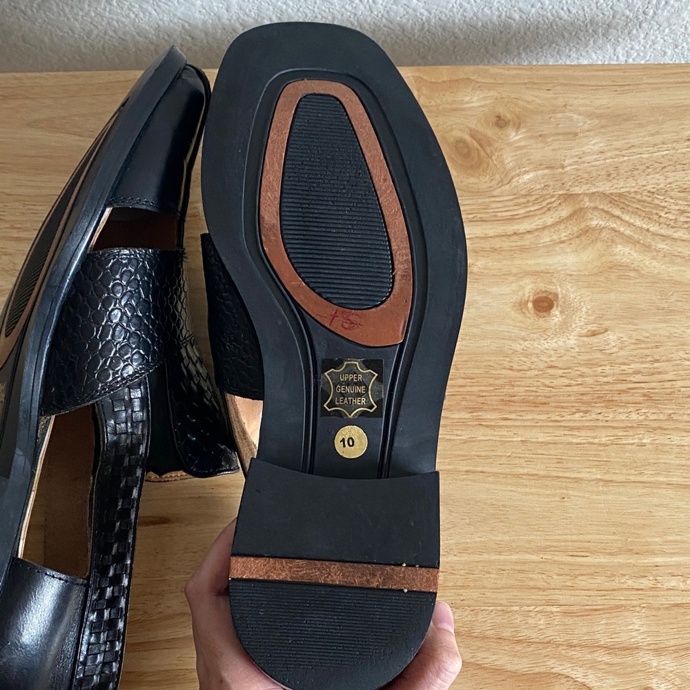 Mario Morroni Black Woven Men's Loafers - Picture 12 of 14